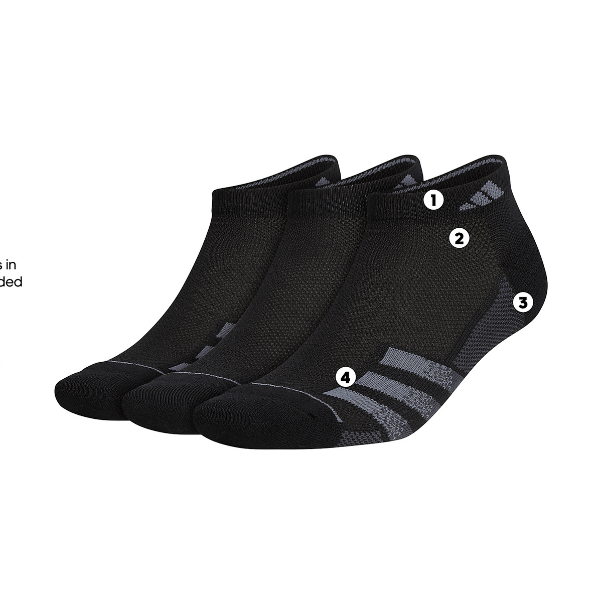 adidas Men's Superlite Stripe 3 3-Pack Low Cut Sock-2