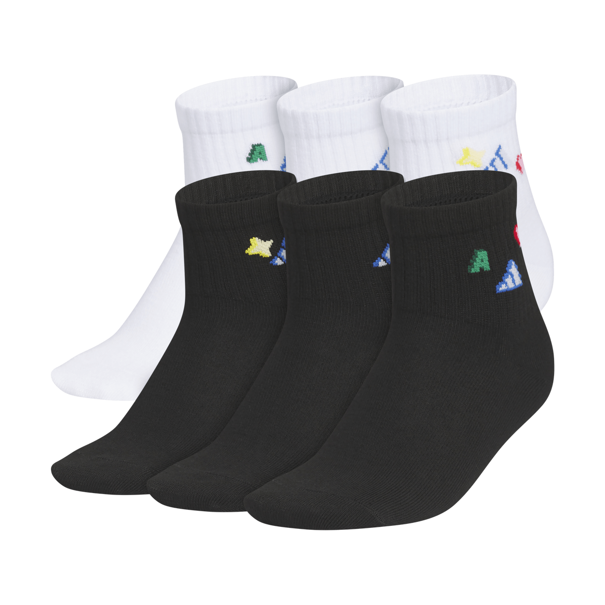 adidas Girl's Charm Fashion 6-Pack Quarter Sock-1