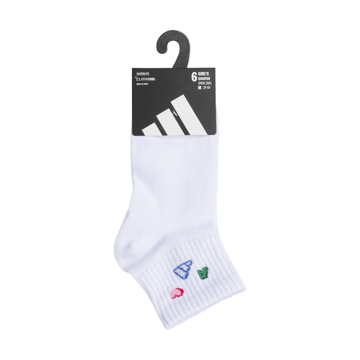 adidas Girl's Charm Fashion 6-Pack Quarter Sock-5