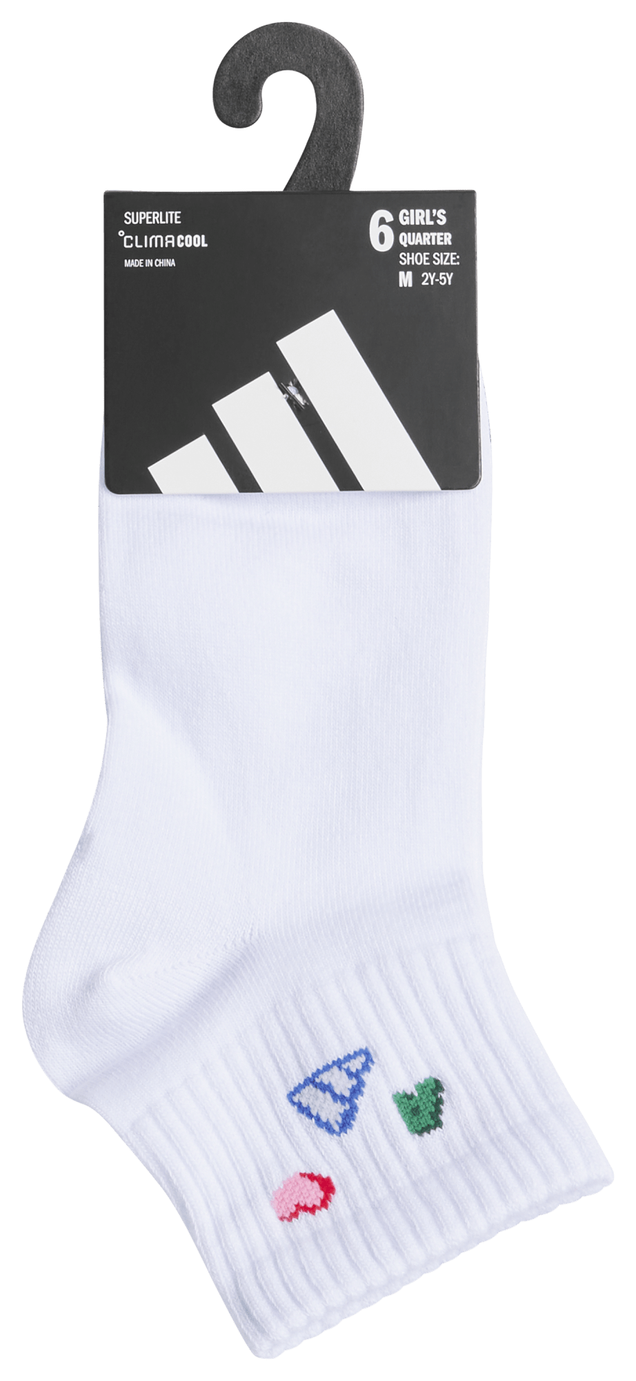 adidas Girl's Charm Fashion 6-Pack Quarter Sock-5