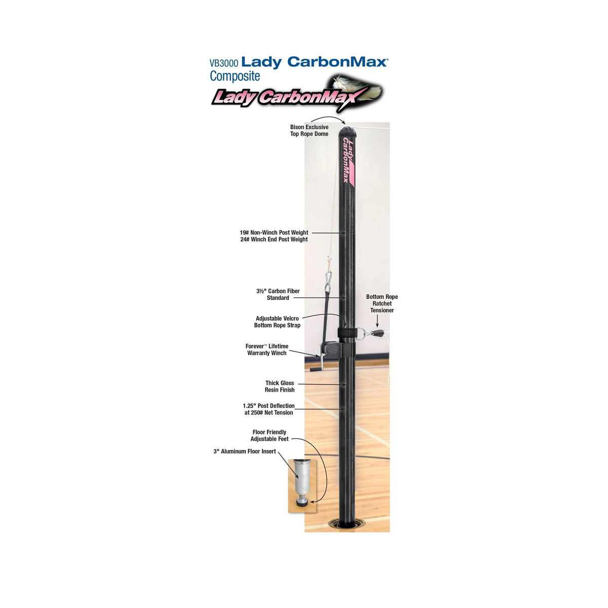 Bison Volleyball Lady CarbonMax Composite System without Padding