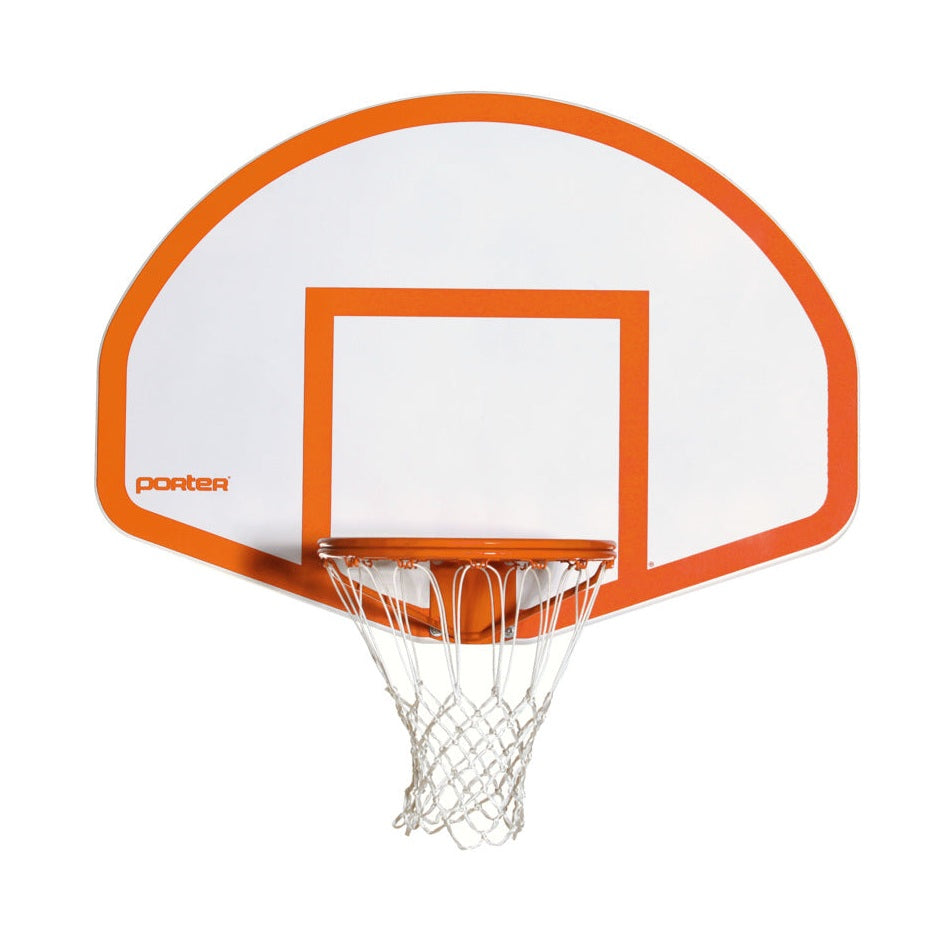 Porter Basketball Aluminum Fan Backboard; 54" X 39"; White; W/ Orange Striping