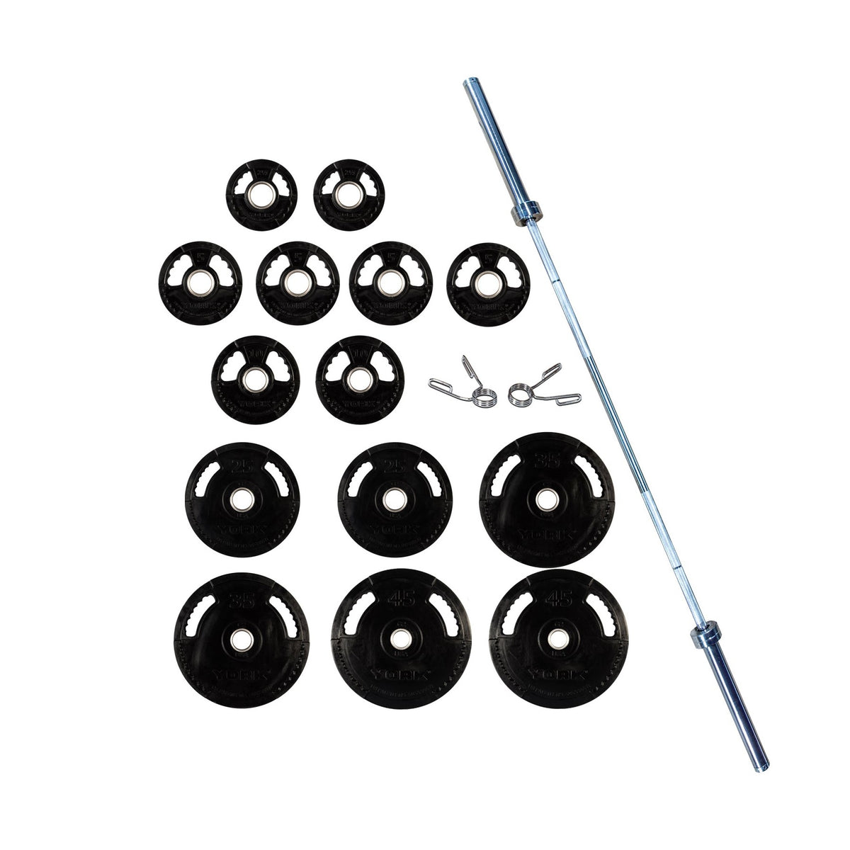York Barbell G-2 Rubber Olympic Plate Set-1