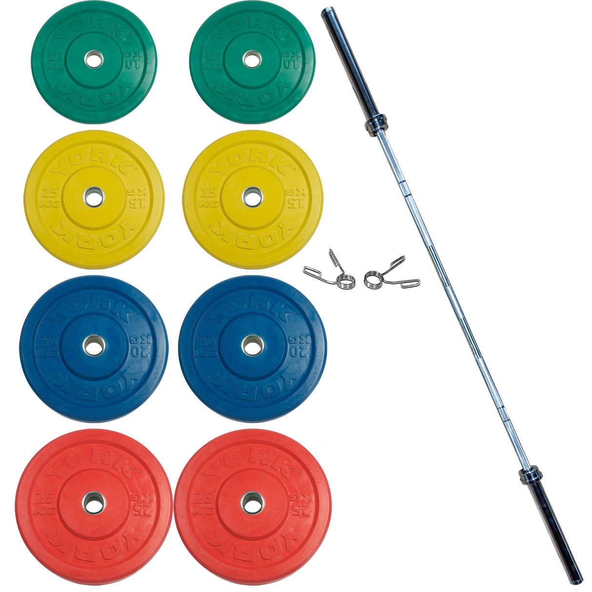 York Barbell Rubber Training Bumper Plate Set (Color, Metric)-1