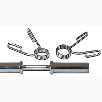 York Barbell 20″ Olympic Dumbbell Handle w/ Spring Clip Collars-2