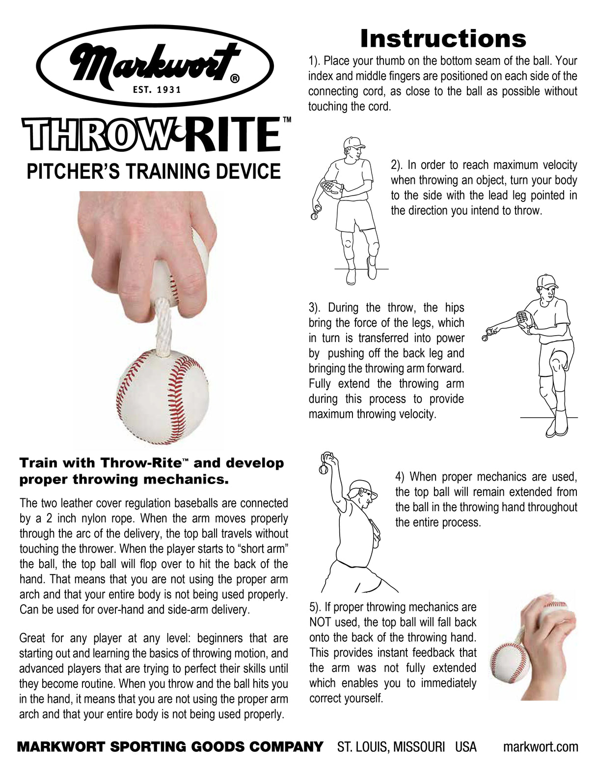 Markwort Throw-Rite 2-Baseball Pitcher's Training Device-2