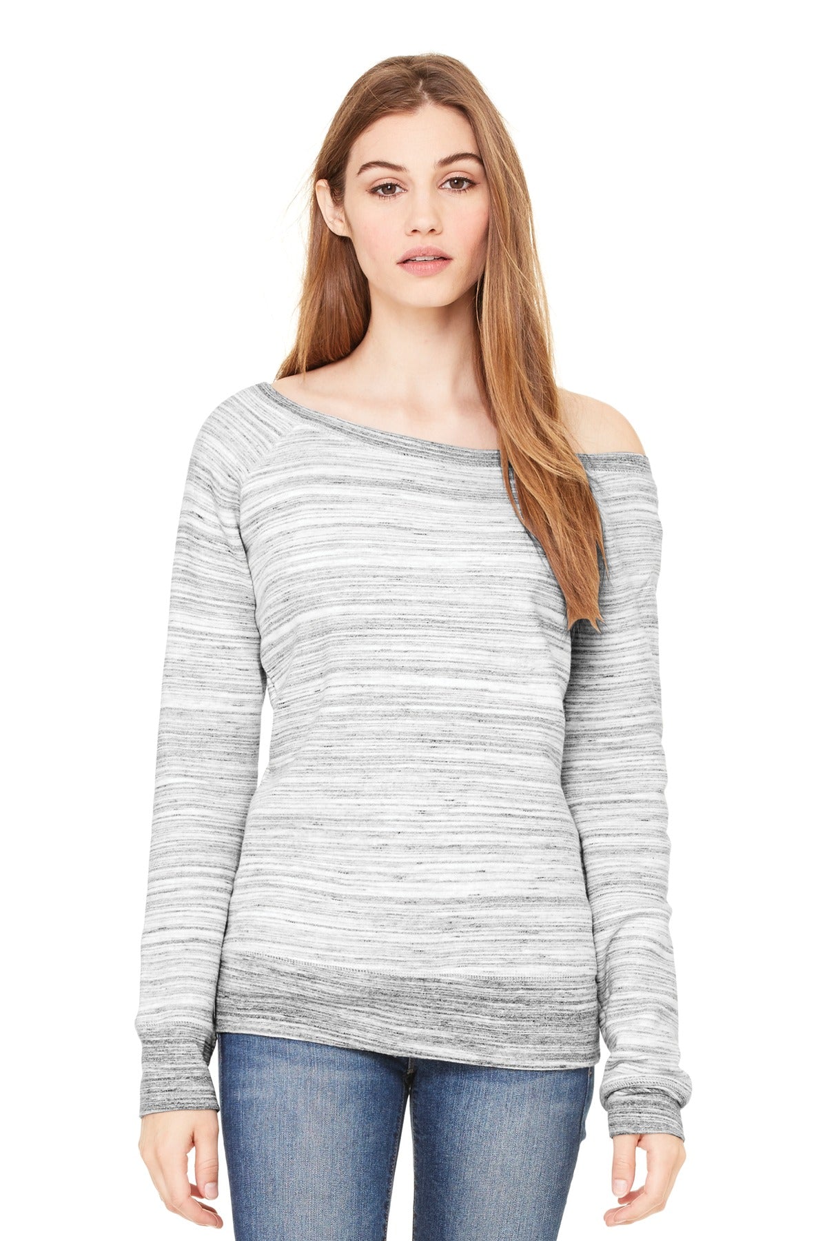 BELLA + CANVAS Women's Sponge Fleece Wide-Neck Sweatshirt BC7501