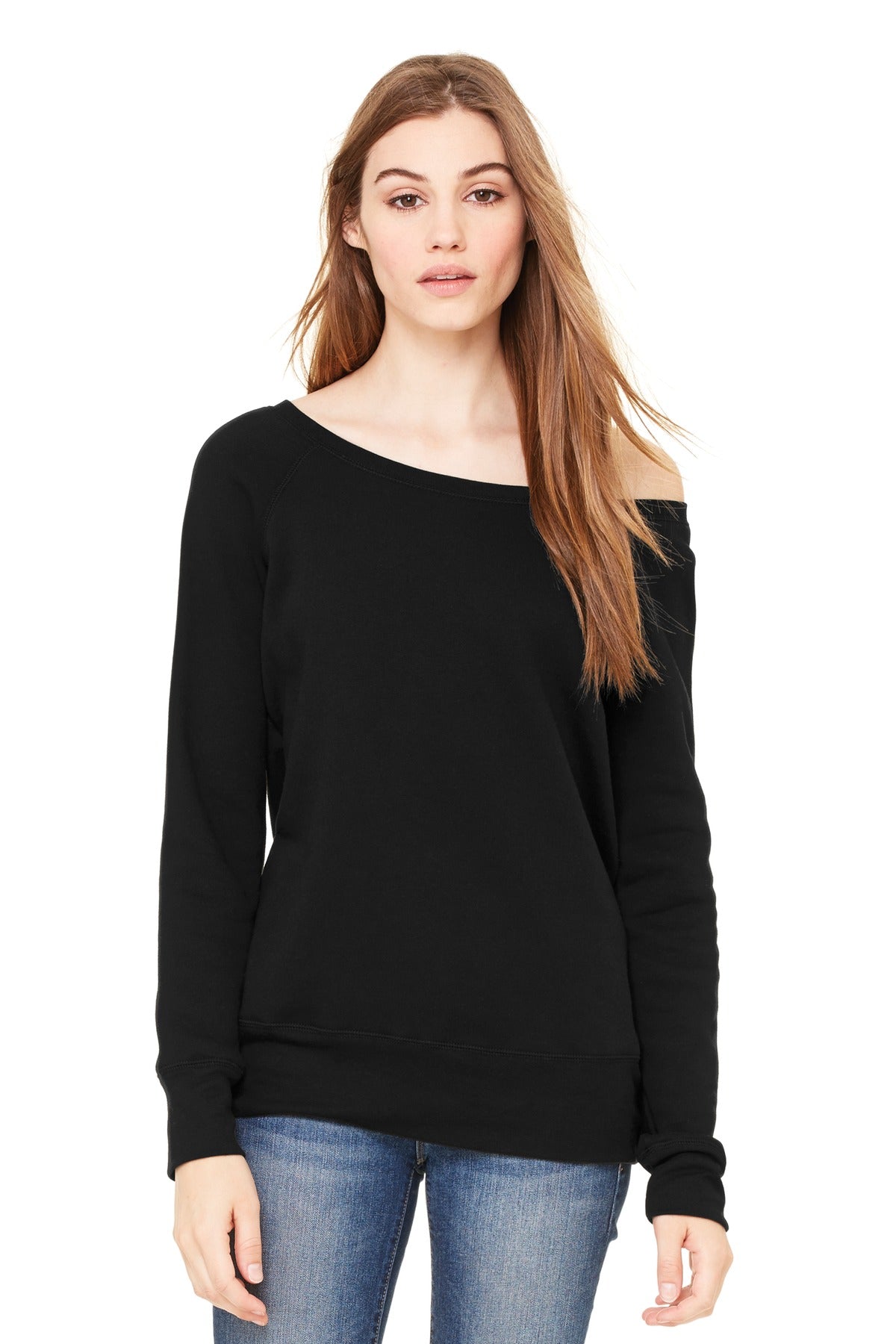 BELLA + CANVAS Women's Sponge Fleece Wide-Neck Sweatshirt BC7501