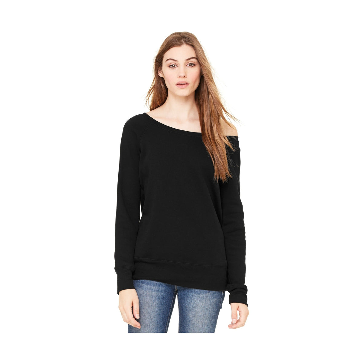 BELLA + CANVAS Women's Sponge Fleece Wide-Neck Sweatshirt BC7501