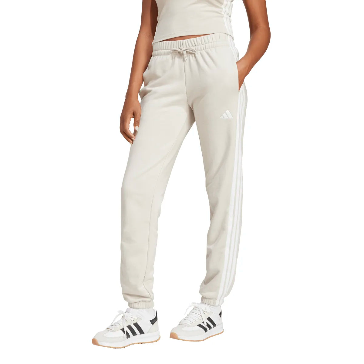 adidas Women's Essentials 3-Stripes French Terry Cuffed Joggers Womens Apparel Pants & Sweatpants