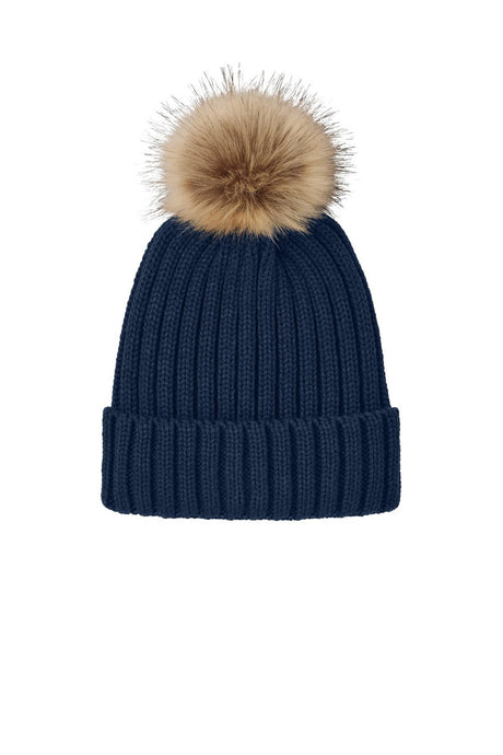 Port Authority Unisex Faux Fur Pom Beanie C990 Unisex Accessories Hats & Caps