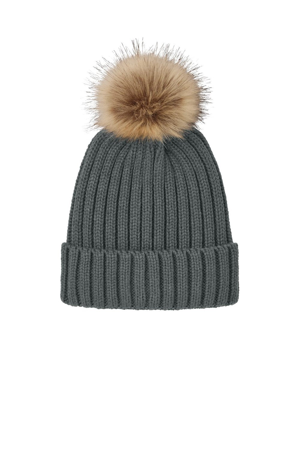 Port Authority Unisex Faux Fur Pom Beanie C990 Unisex Accessories Hats & Caps