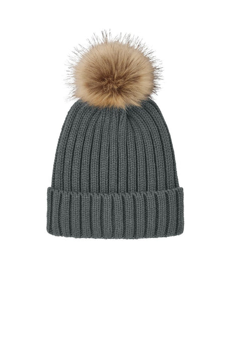Port Authority Unisex Faux Fur Pom Beanie C990 Unisex Accessories Hats & Caps