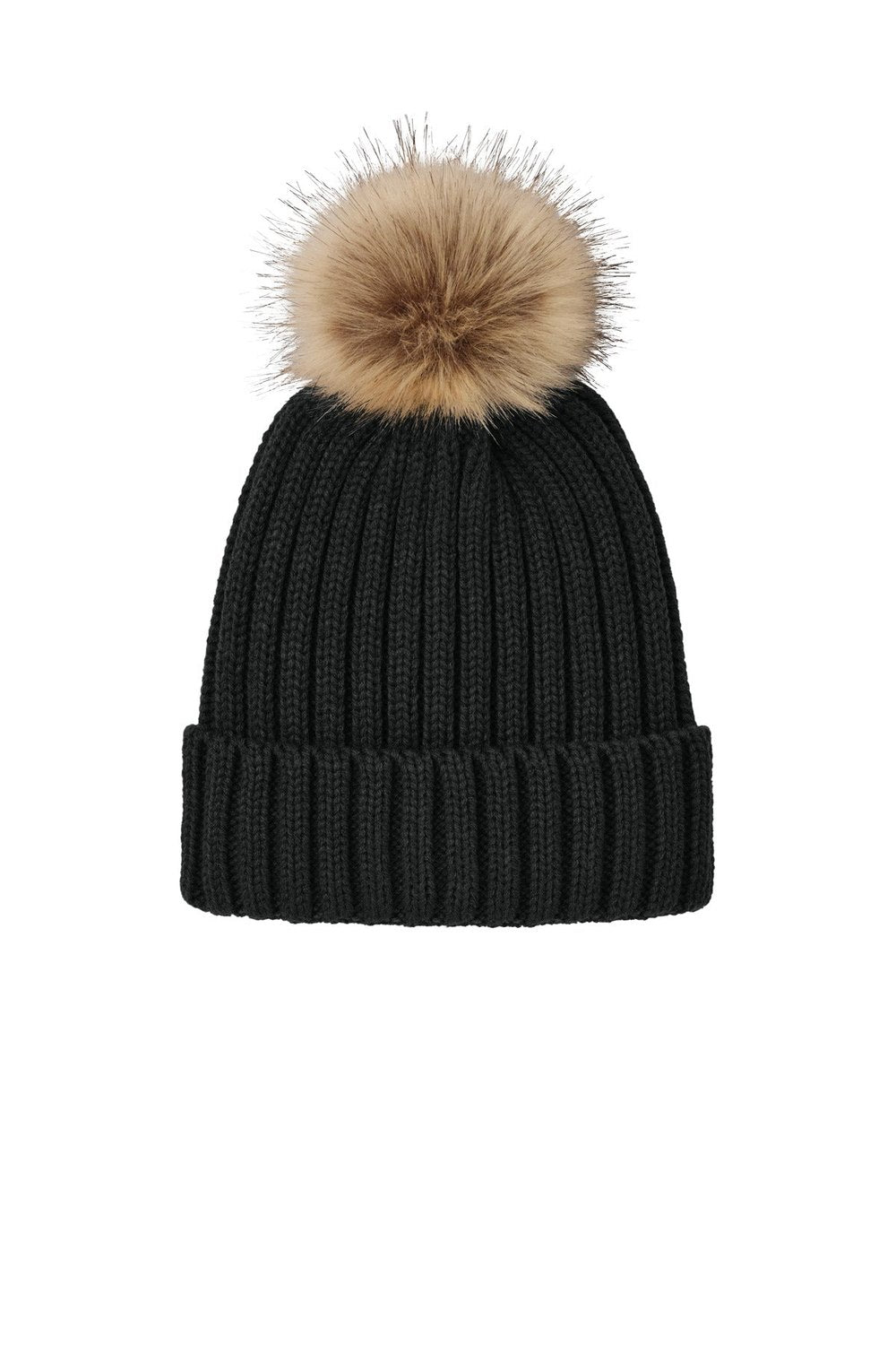 Port Authority Unisex Faux Fur Pom Beanie C990 Unisex Accessories Hats & Caps
