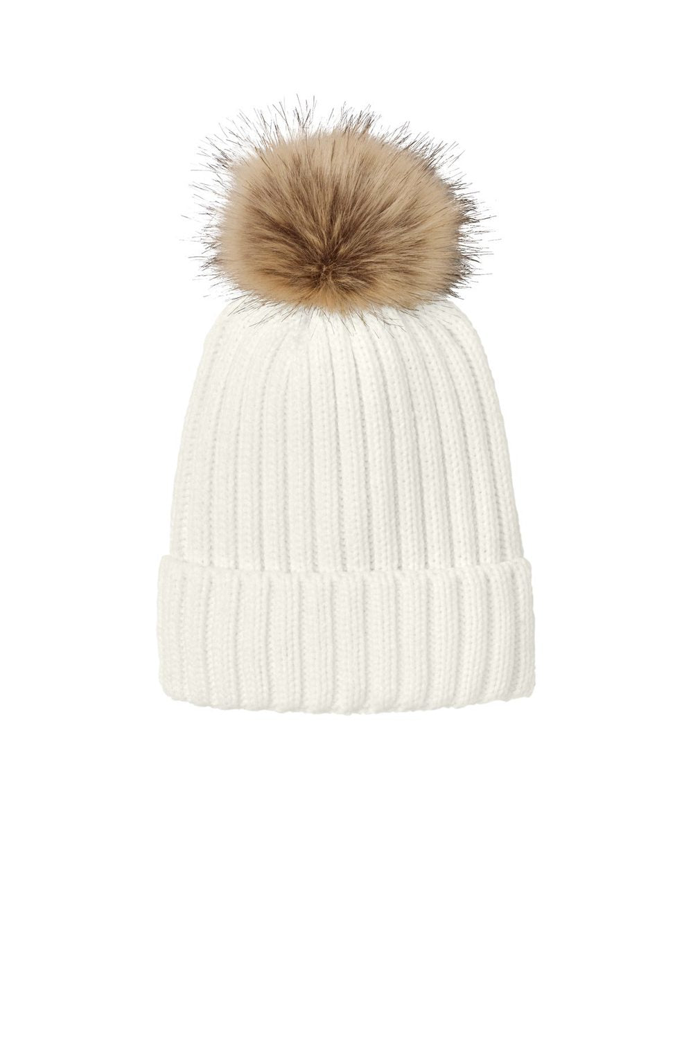 Port Authority Unisex Faux Fur Pom Beanie C990 Unisex Accessories Hats & Caps