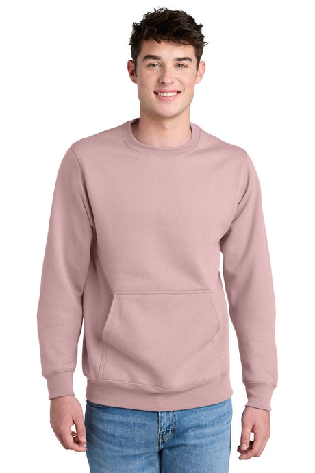 Port & Co Men's Core Fleece Crewneck Pocket Sweatshirt PC78PKT Mens Apparel Shirts & Tops