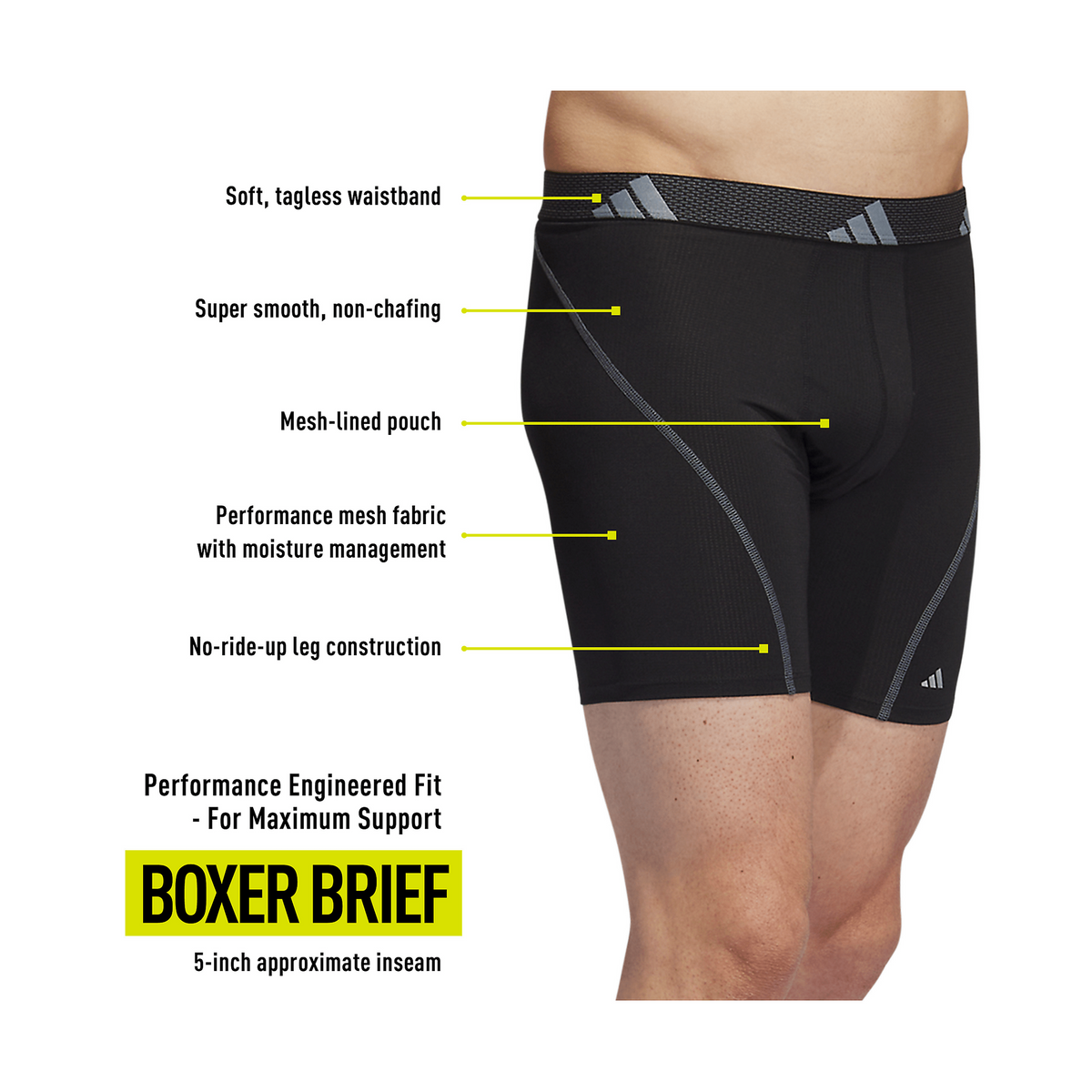 adidas Men's Performance Mesh Big & Tall 3-Pack Boxer Brief-2