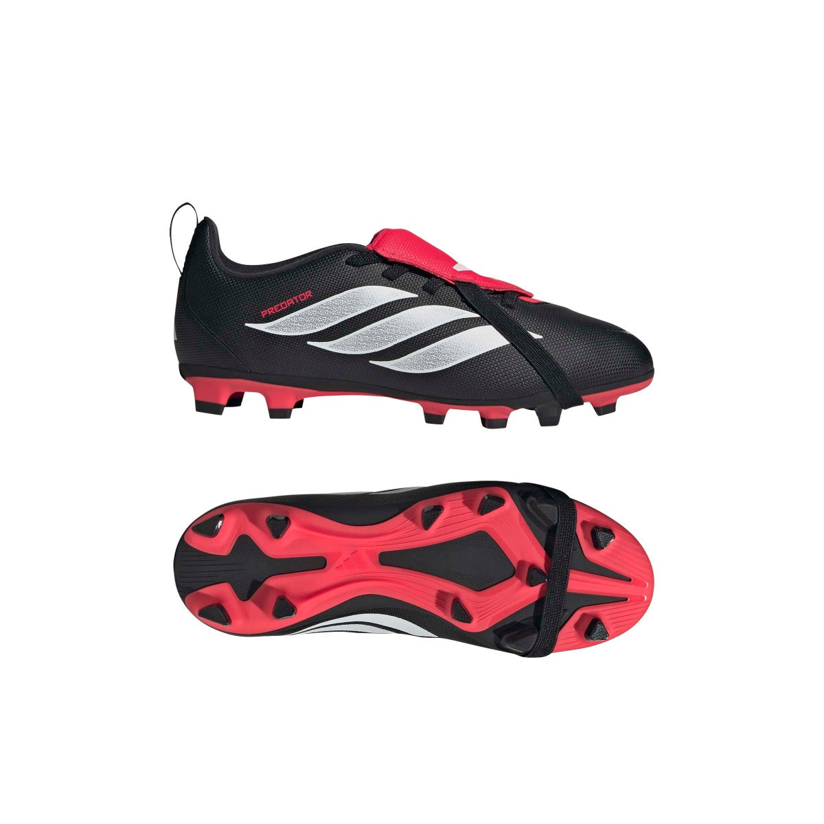 adidas Youth Predator Club Fold-Over Tongue Elastic Laces Firm/Multi Ground Soccer Cleats-9