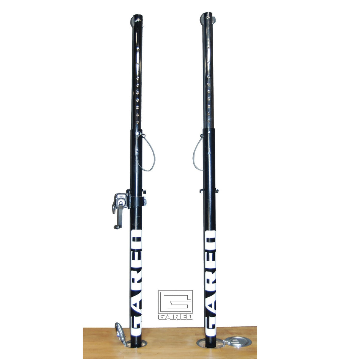 Gared Omnisteel Collegiate Steel Telescopic One-Court Volleyball System Less Sleeves & Covers-1