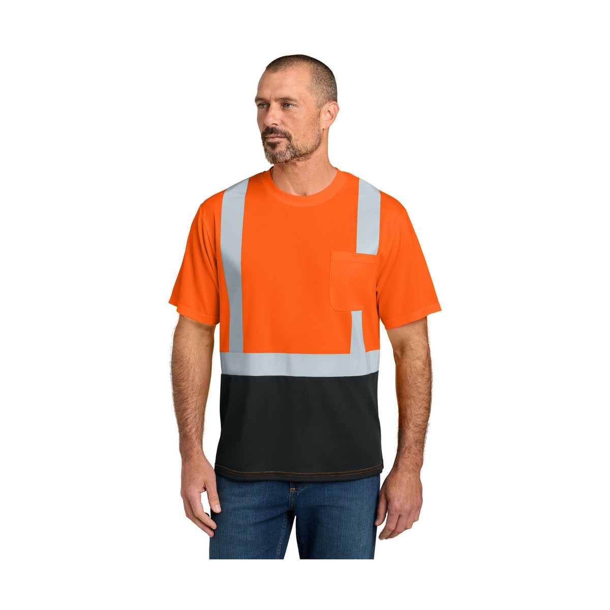 CornerStone Men's ANSI 107 Class 2 Short Sleeve Mesh Blocked Tee CS205