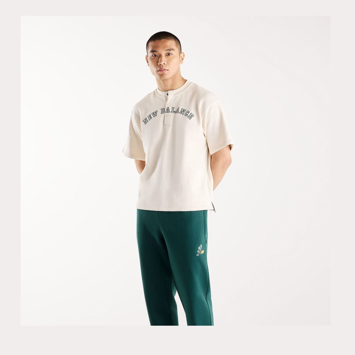 New Balance Men's Shohei French Terry Henley Neck Top-1