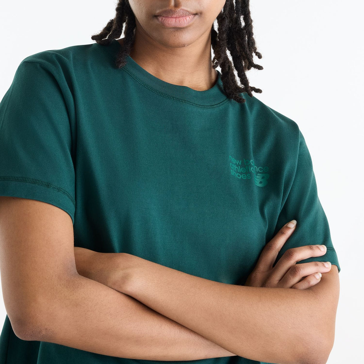 New Balance Women's Athletics Premium Logo Hip Length Relaxed T-Shirt-3