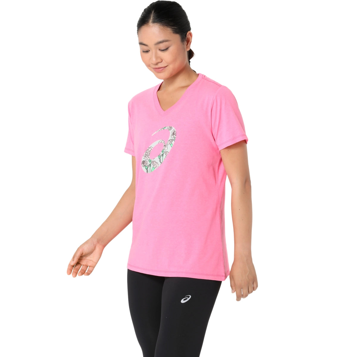 Asics Women's Carnation Short Sleeve V-Neck Womens Apparel Shirts & Tops
