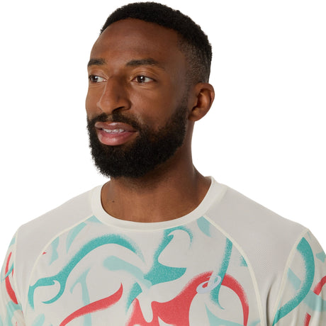 Asics Men's Road All Over Print Short Sleeve Top Mens Apparel Shirts & Tops
