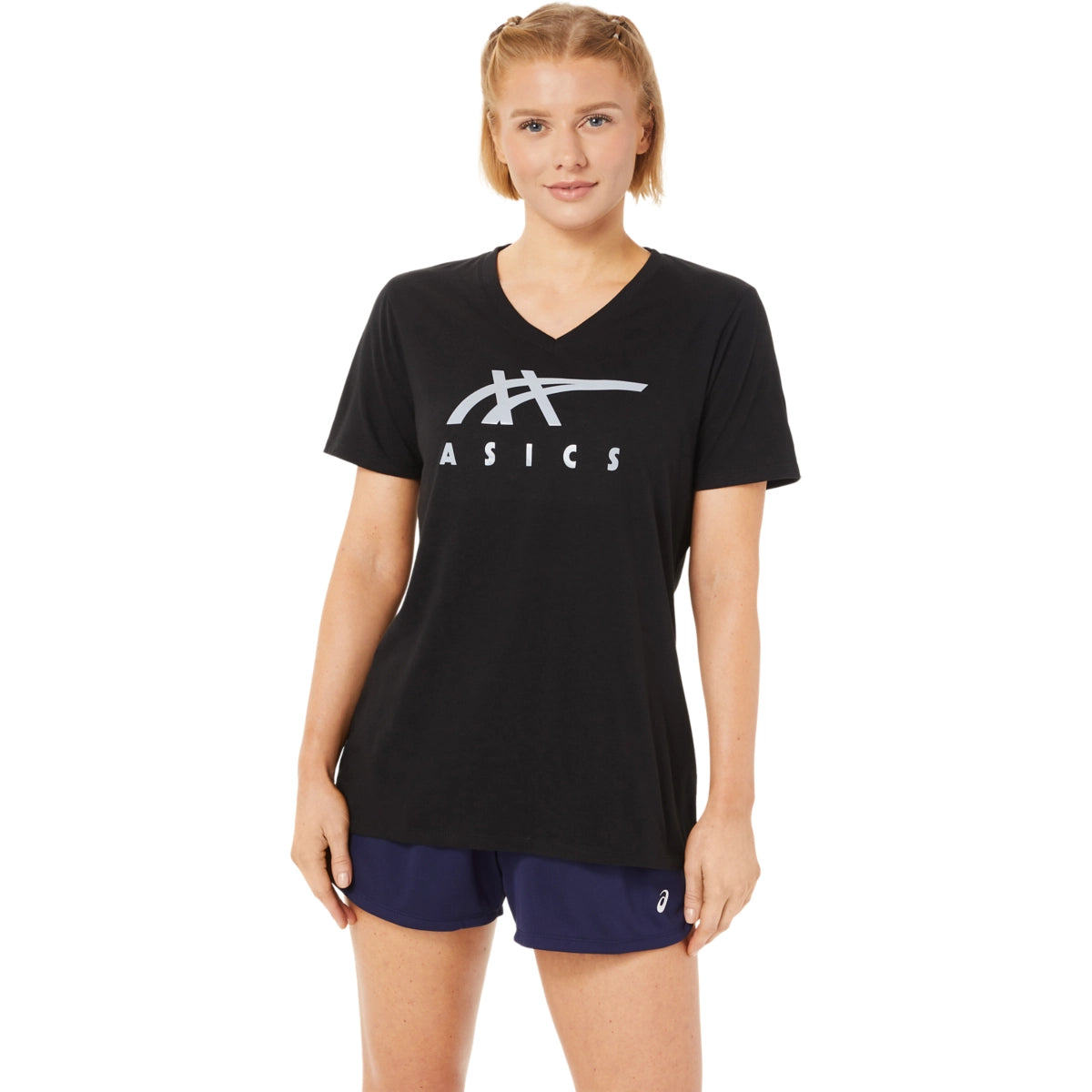 Asics Women's Stripes Short Sleeve Womens Apparel Shirts & Tops