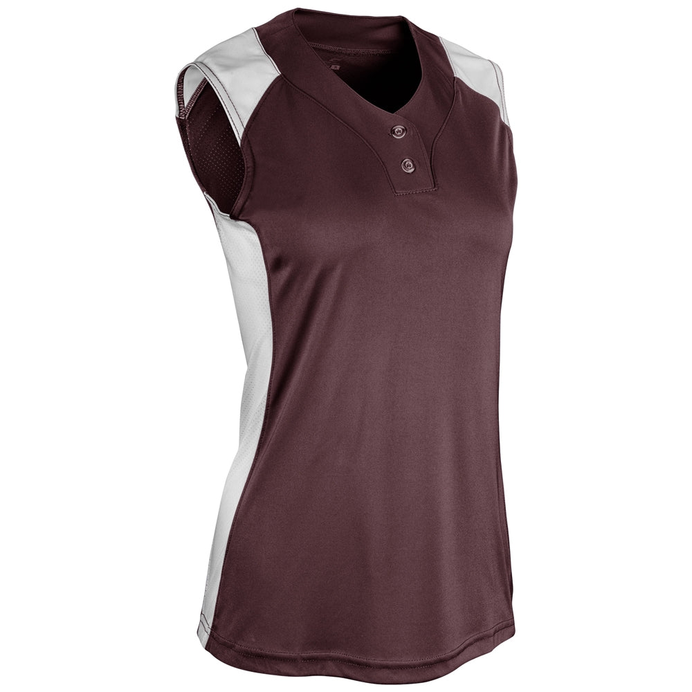 Champro Girls' Infinite 2-Button Sleeveless Softball Jersey-1