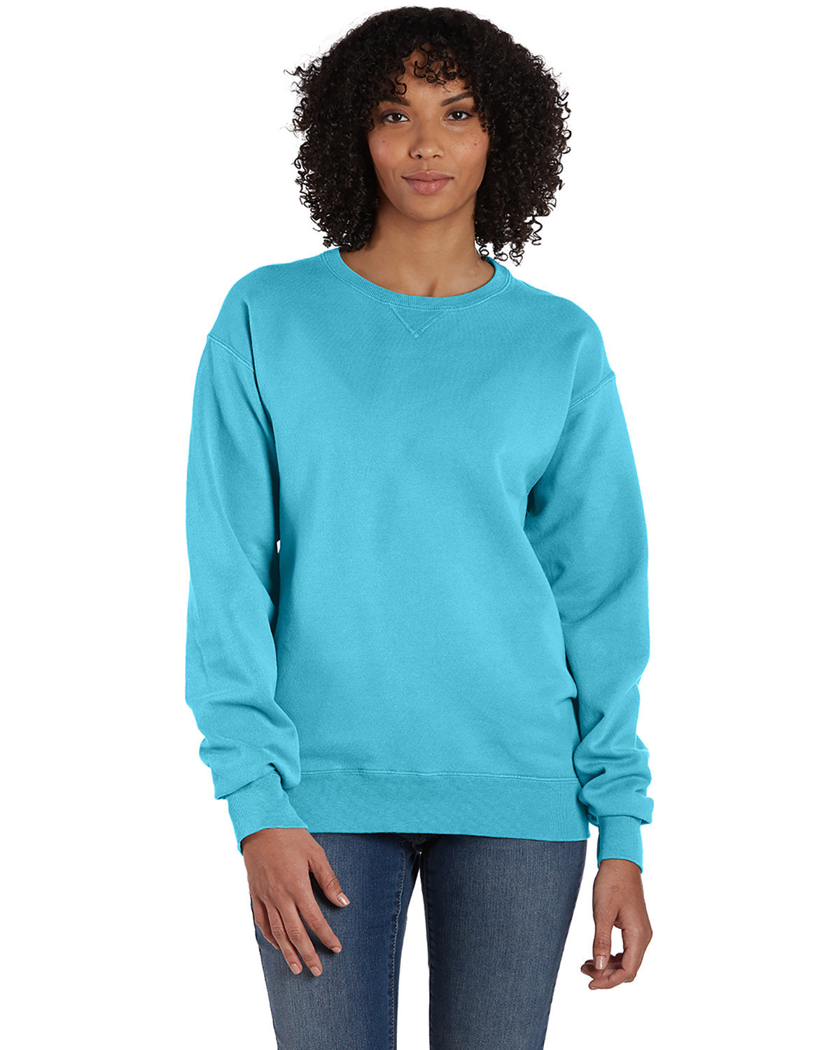 Hanes Women's ComfortWash Crew Sweatshirt-1