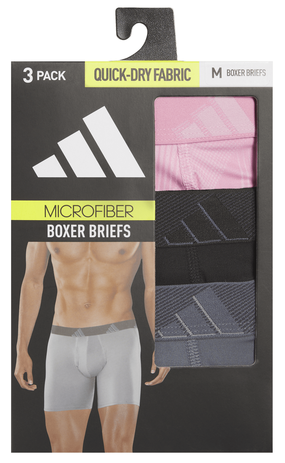 adidas Men's Microfiber 3-Pack Boxer Brief Mens Apparel Underwear