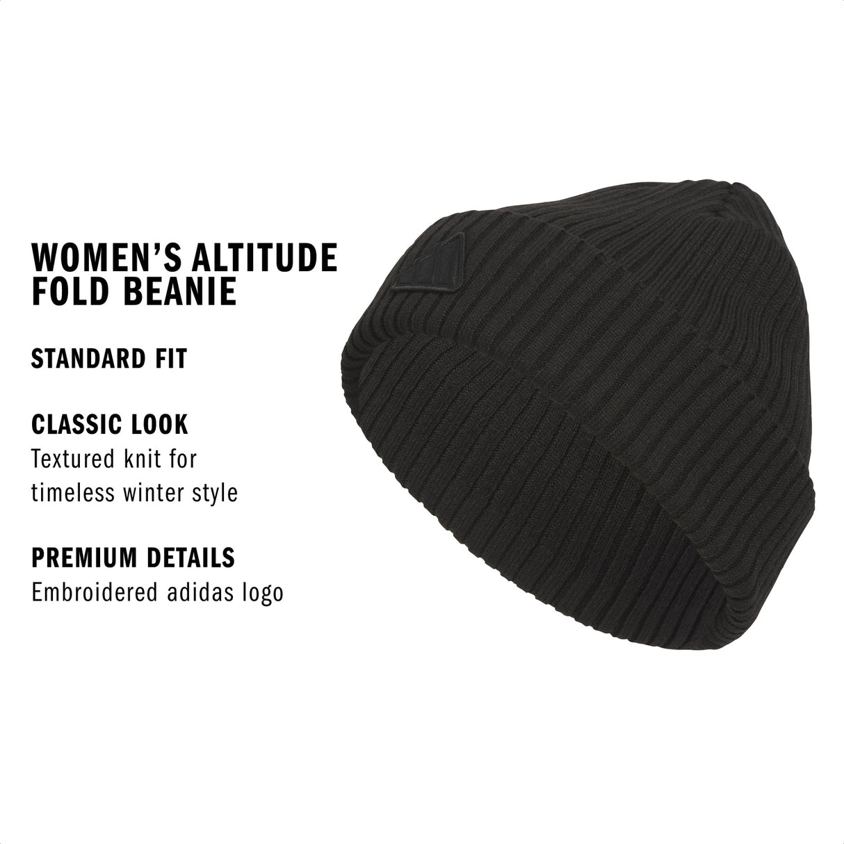 adidas Women's Altitude 2 Fold Beanie Unisex Accessories Hats & Caps