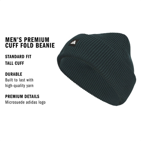 adidas Men's Premium Cuff Fold Beanie Unisex Accessories Hats & Caps