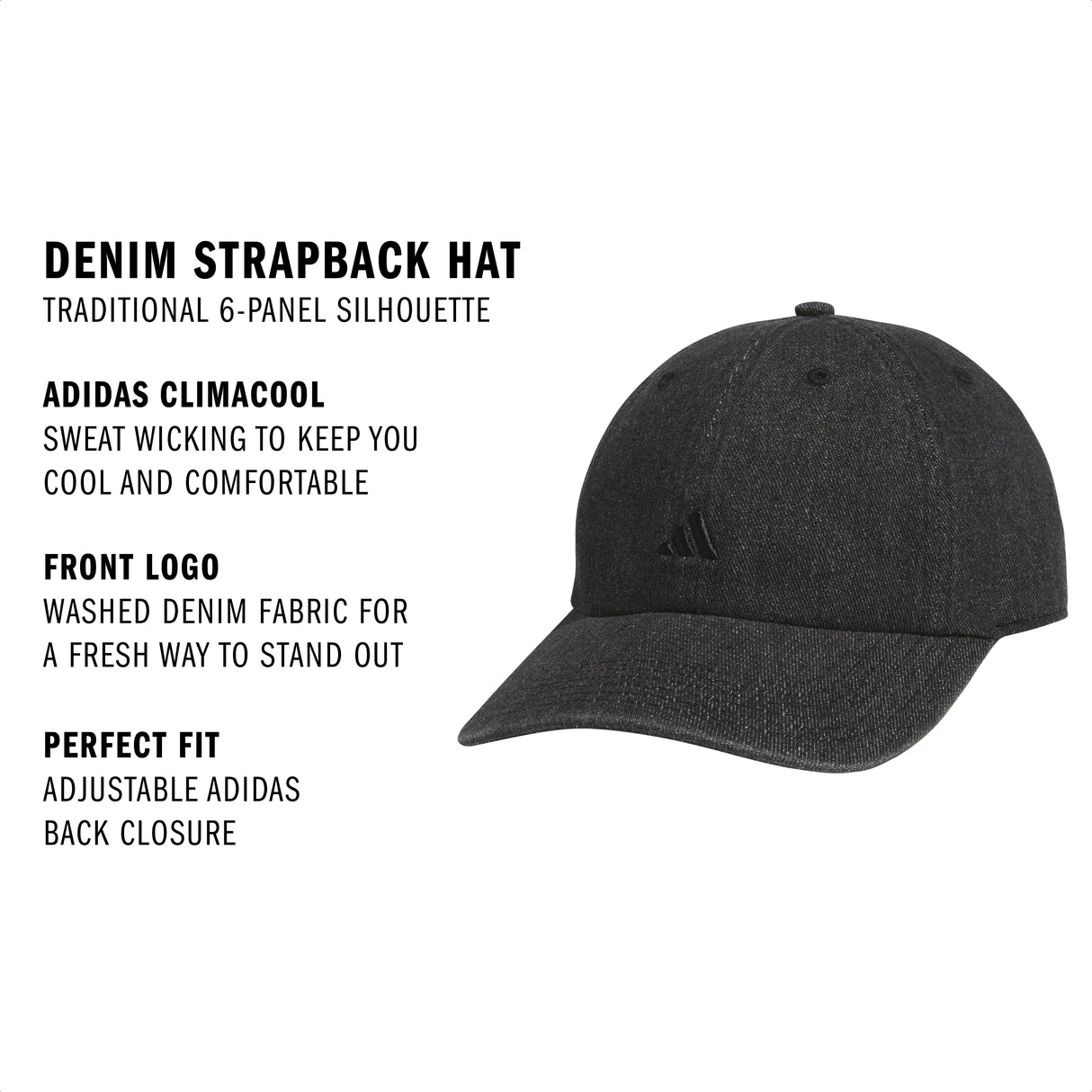 adidas Women's Denim Strapback Hat-2
