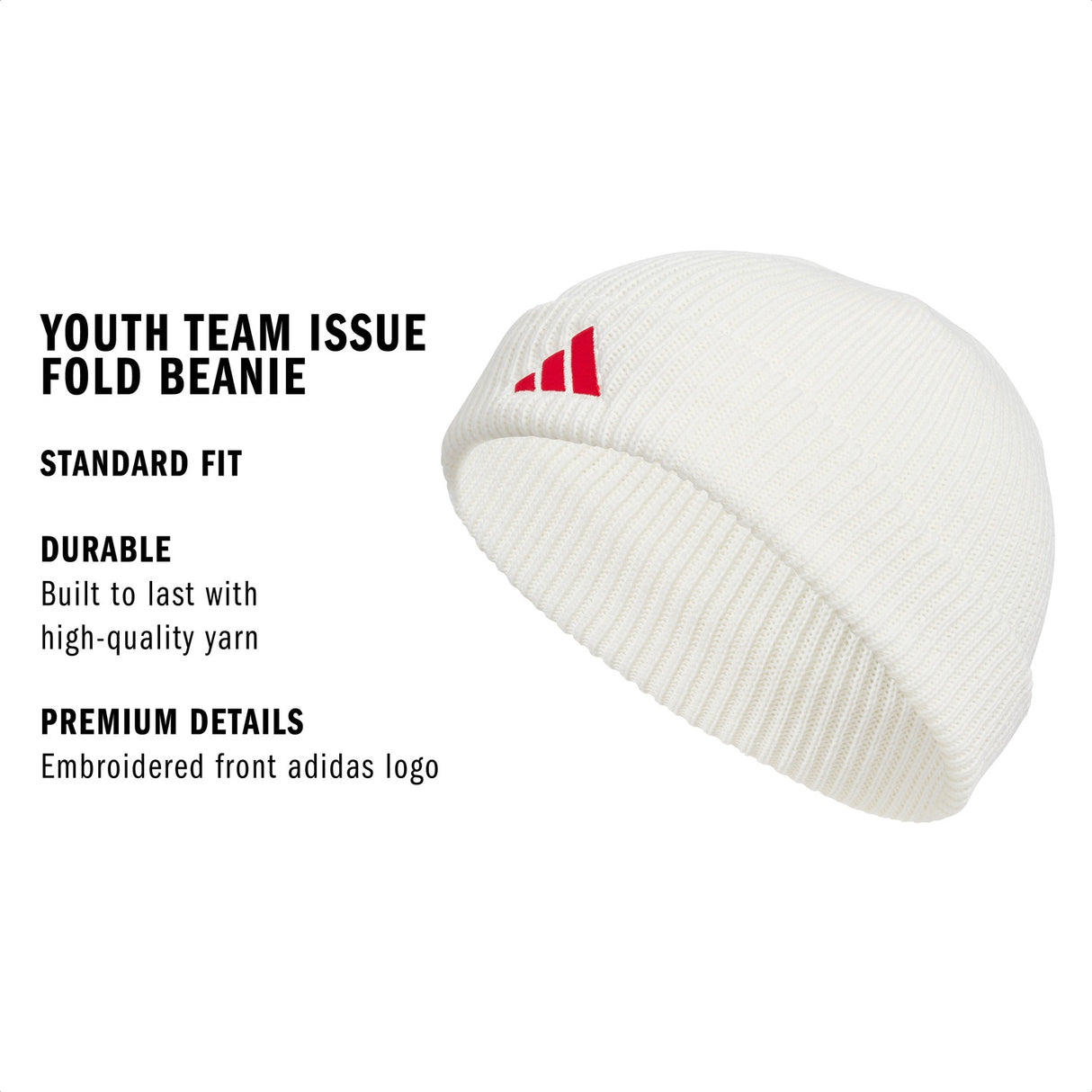 adidas Youth Team Issue 2 Fold Beanie Unisex Accessories Hats & Caps