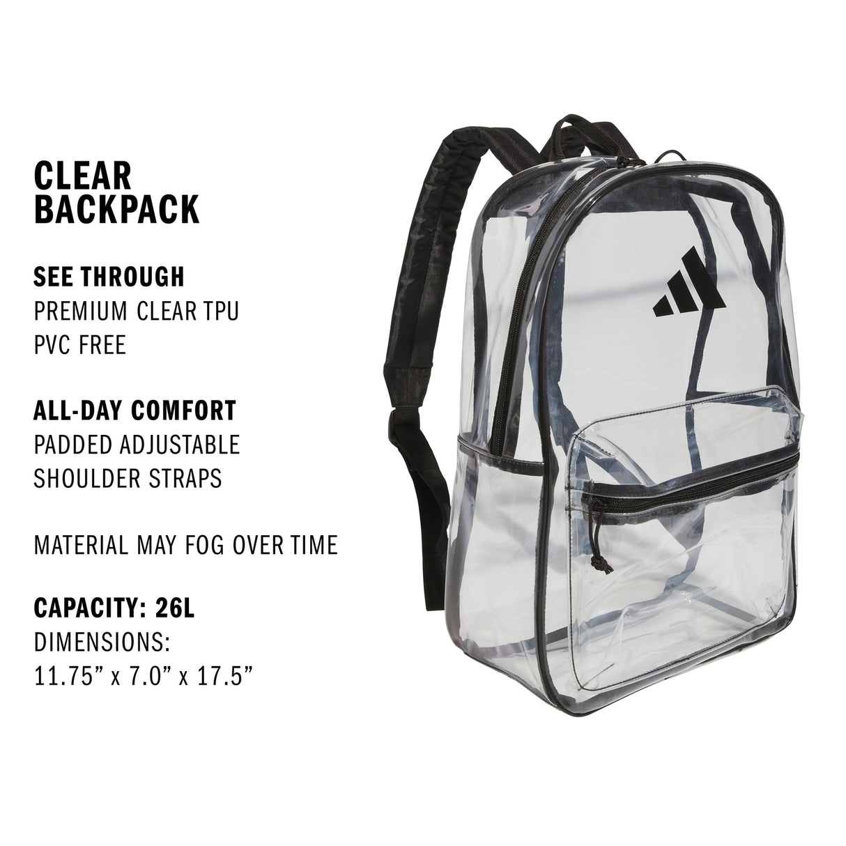 adidas Clear 2.0 Backpack Unisex Accessories Bags & Backpacks
