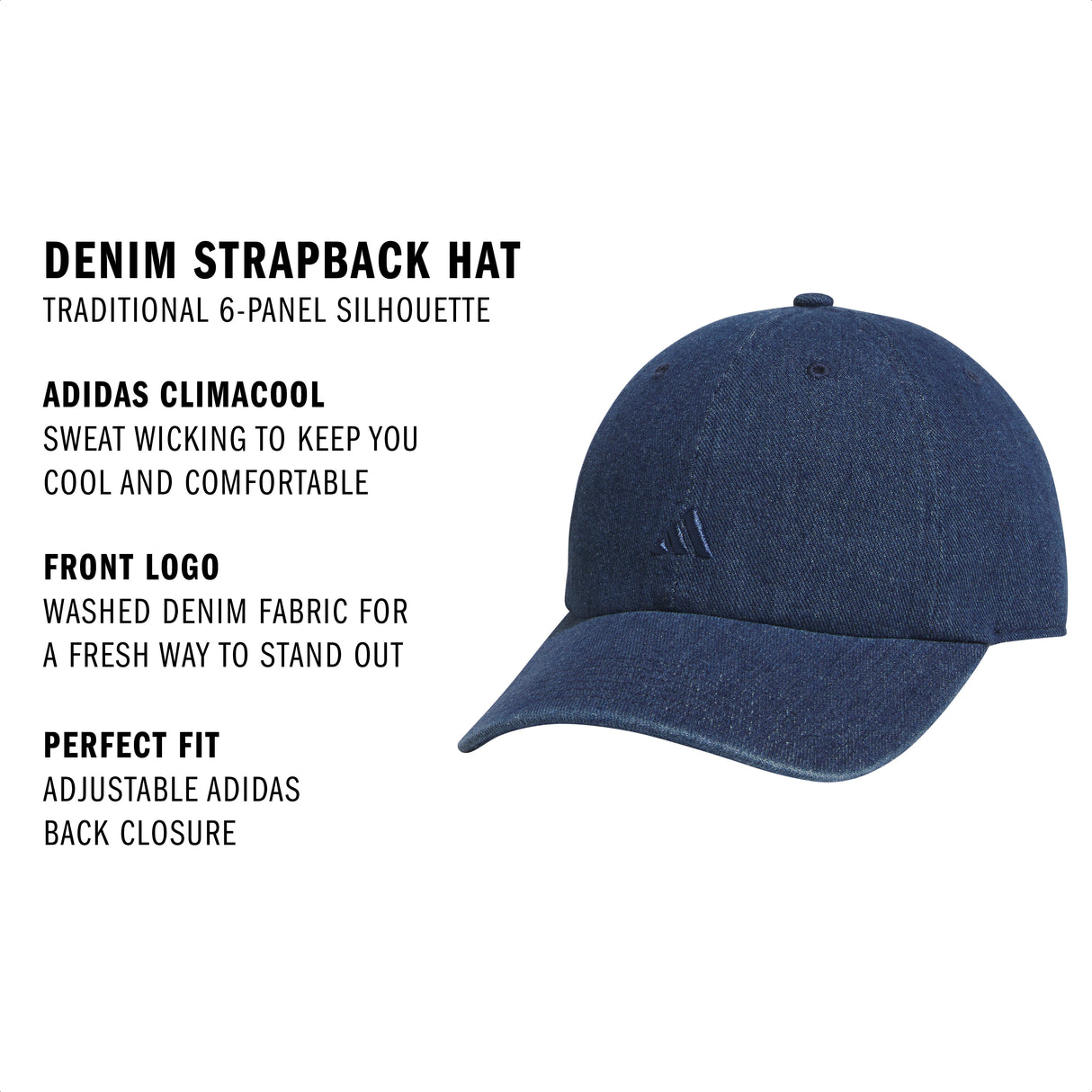 adidas Women's Denim Strapback Hat-2