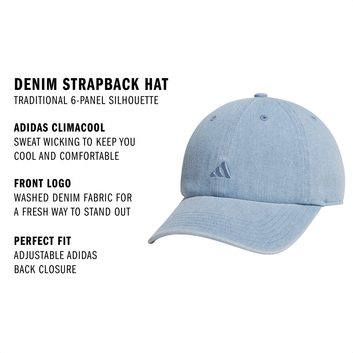 adidas Women's Denim Strapback Hat-2
