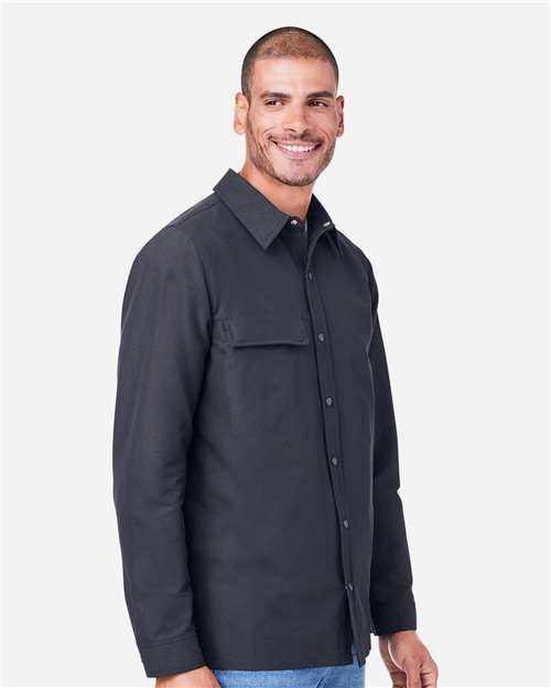 Harriton Men's Flex Twill Overshirt Jacket-4