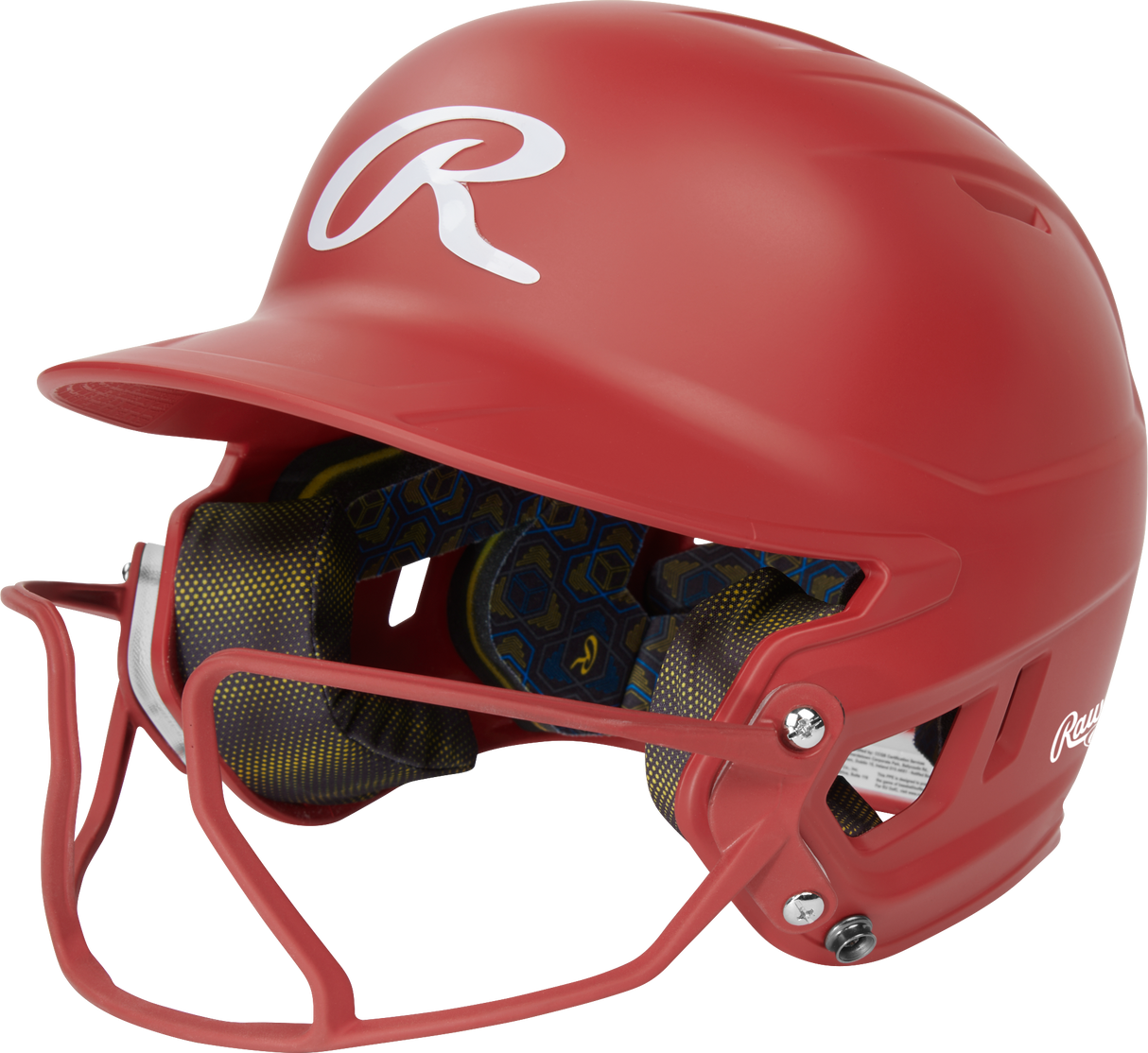 Rawlings Mach Hi-viz 1-tone Matte Fastpitch Softball Batting Helmet with Attached Face Guard-1