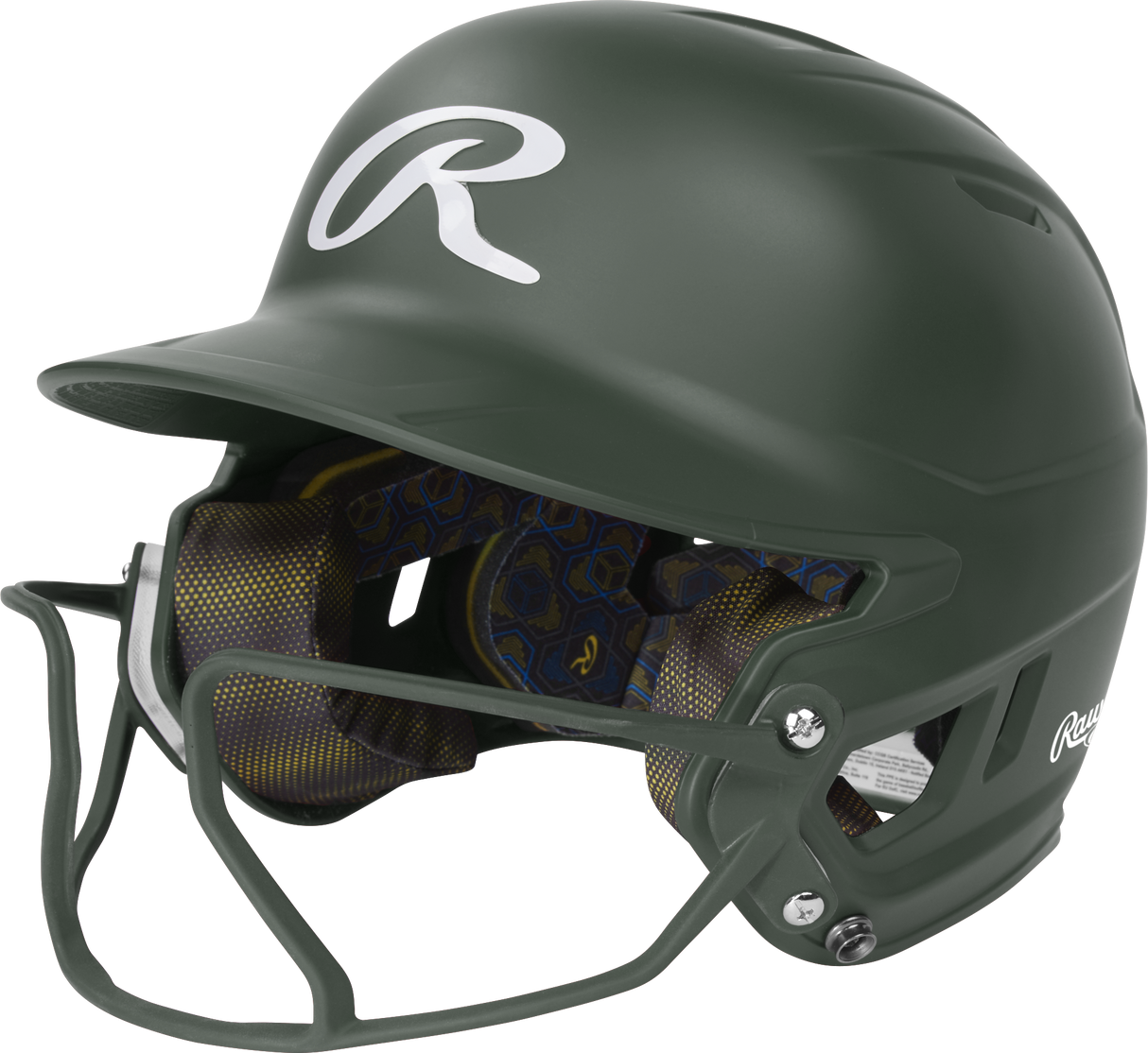 Rawlings Mach Hi-viz 1-tone Matte Fastpitch Softball Batting Helmet with Attached Face Guard-1