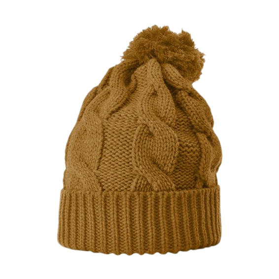 Richardson 141 Chunk Twist Knit Beanie with Cuff & Pom Hat Unisex Accessories Hats & Caps
