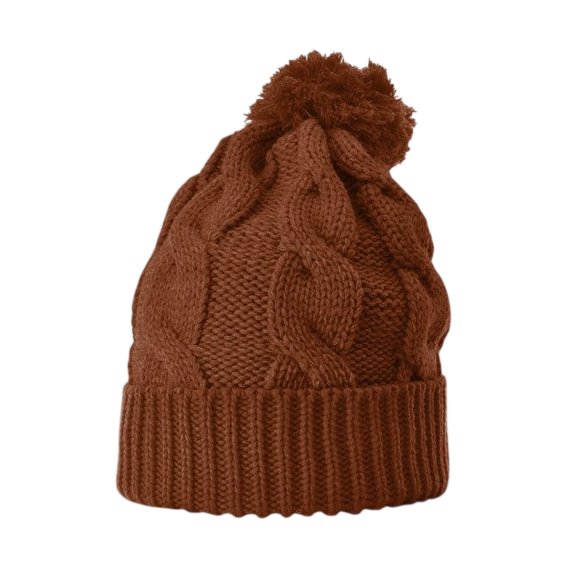 Richardson 141 Chunk Twist Knit Beanie with Cuff & Pom Hat Unisex Accessories Hats & Caps