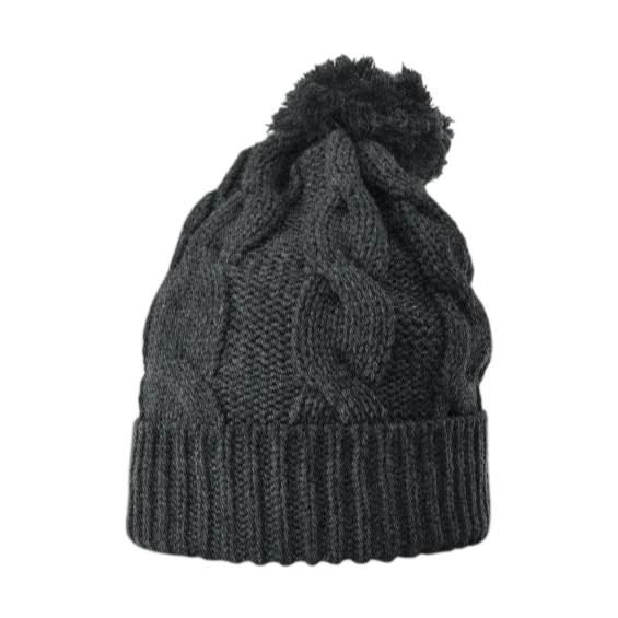 Richardson 141 Chunk Twist Knit Beanie with Cuff & Pom Hat Unisex Accessories Hats & Caps