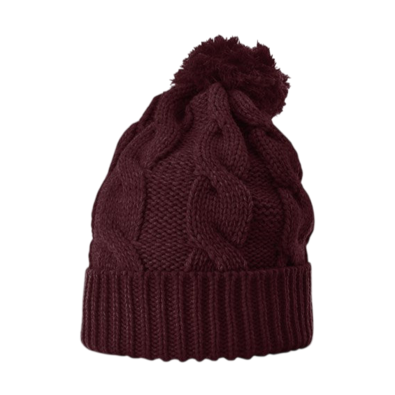 Richardson 141 Chunk Twist Knit Beanie with Cuff & Pom Hat Unisex Accessories Hats & Caps