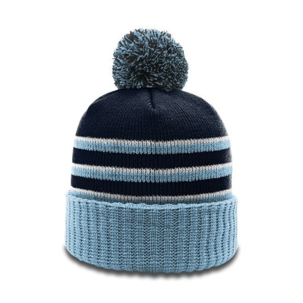 Richardson 134 Striped Beanie with Cuff & Pom Hat