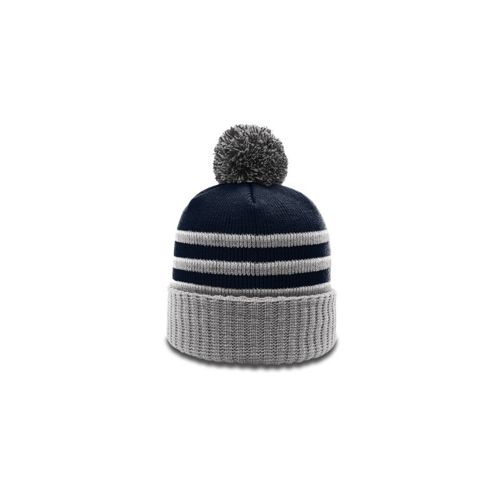 Richardson 134 Striped Beanie with Cuff & Pom Hat