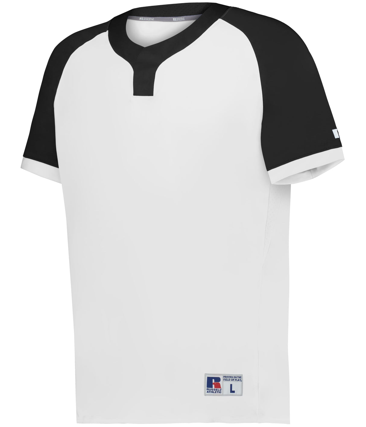 Russell Men's Baseline Covered Placket Baseball Jersey