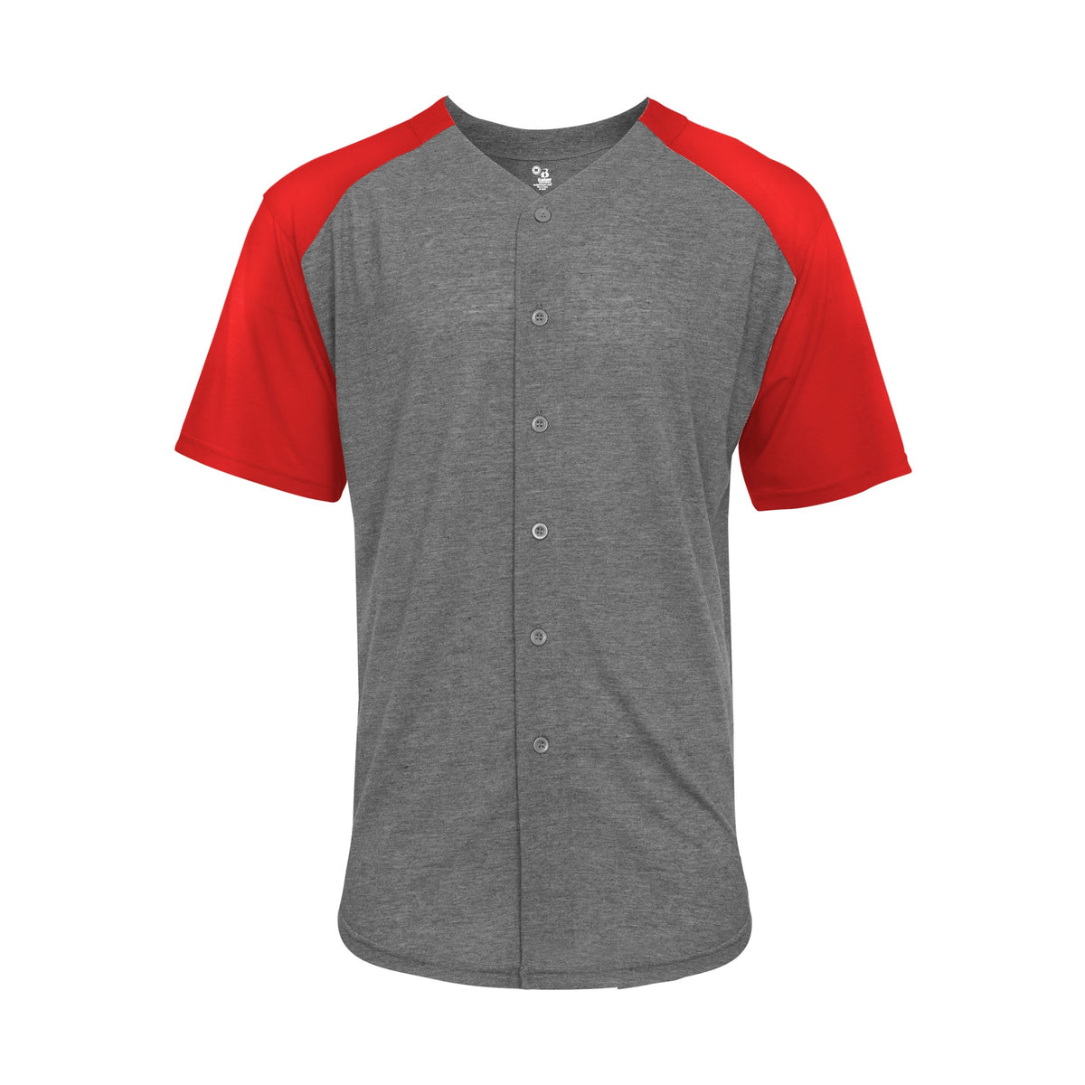 Badger Sport Men's Tri-blend Full Button Tee